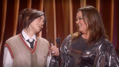 Billie Eilish Signs Melissa McCarthy's Face at The 30th Annual Screen Actors Guild Awards