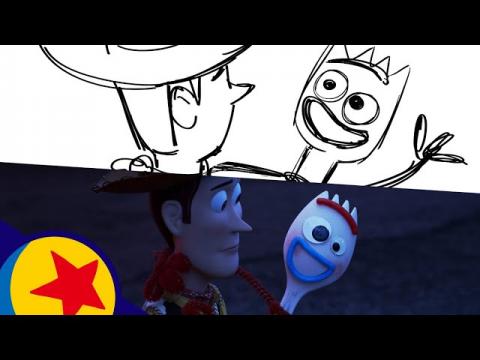 Toy Story 4 Woody's Heart-to-Heart with Forky | Pixar Side By Side