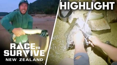 Spear Fishing Eel For Dinner | Race To Survive: New Zealand (S2 E6) | USA