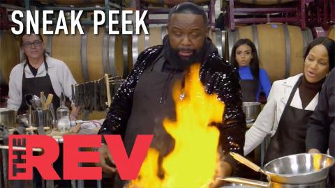 Richard And Stacey Almost End Up In Flames At Cooking Class | Sneak Peek | The Rev | on USA Network