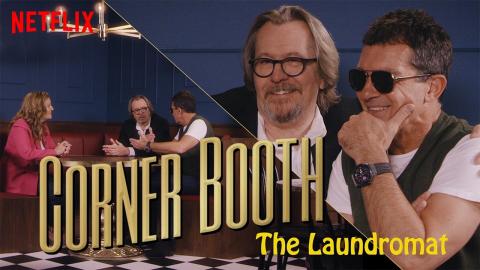 Antonio Banderas and Gary Oldman from The Laundromat in the Corner Booth | Netflix