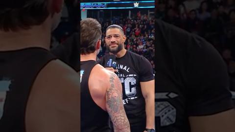 Roman Reigns reacts to CM Punk’s favor. ???? #WWE #SmackDown