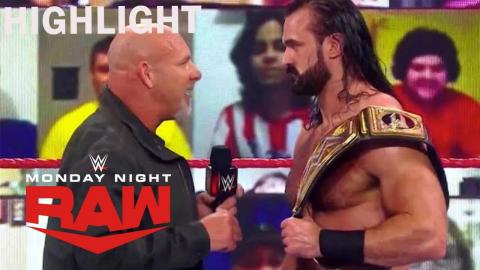 WWE Raw 1/4/21 Highlight | Goldberg Challenges Drew McIntyre To Royal Rumble Match | on USA Network