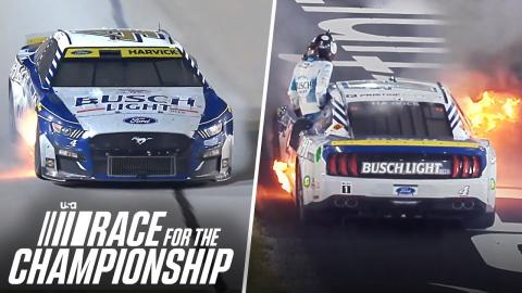 Kevin Harvick's Car Catches Fire at Southern 500 | Race for the Championship (S1 E8) | USA Network