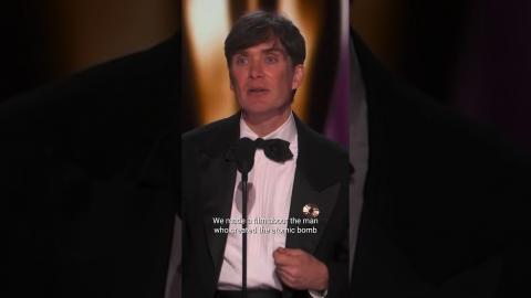#CillianMurphy wins Best Actor at the #Oscars for his performance in 'Oppenheimer.' #Shorts