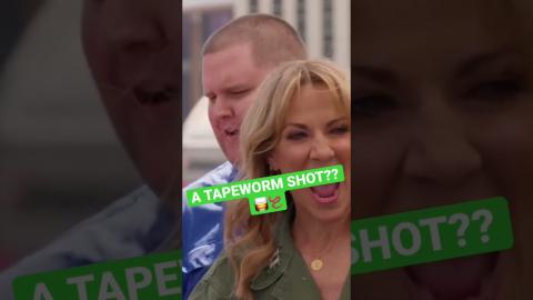 Would you drink a Tapeworm ???? with Blake Shelton and Sheryl Crow? #shorts #blakeshelton #barmagedd