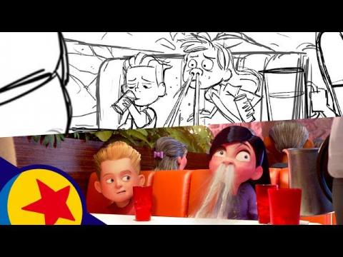 Awkward Parr Family Dinner from Incredibles 2 | Pixar Side-by-Side