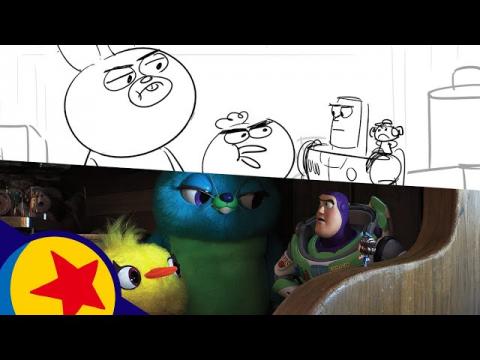 Toy Story 4 Key Scene with Ducky and Bunny | Pixar Side by Side