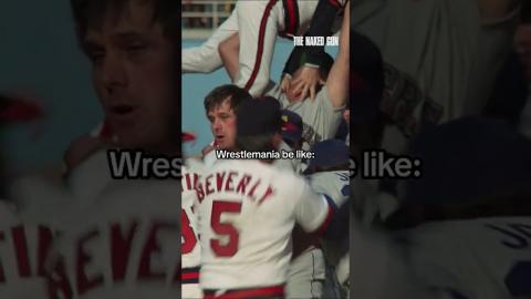 A real slobberknocker! #NakedGun #Wrestlemania
