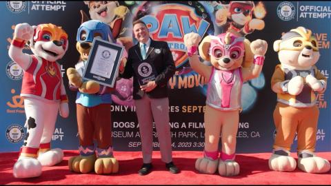 PAW Patrol: The Mighty Movie Breaks Guinness World Record for Most Dogs Attending a Film Screening