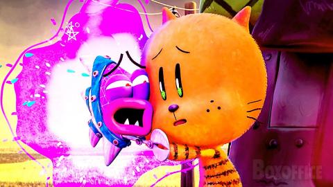 Li'l Petey defeats the vilain with CUTENESS | Dog Man | CLIP