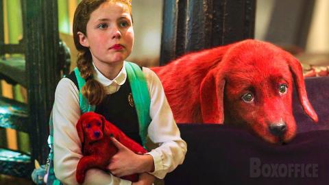 Little girl falls in love with Baby Clifford