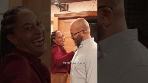 How do you get #JeffreyWright laughing on set? Be #TraceeEllisRoss. #AmericanFiction #Shorts